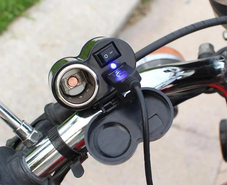 Waterproof 12V USB Charger Power Port with Cigarette Lighter Socket