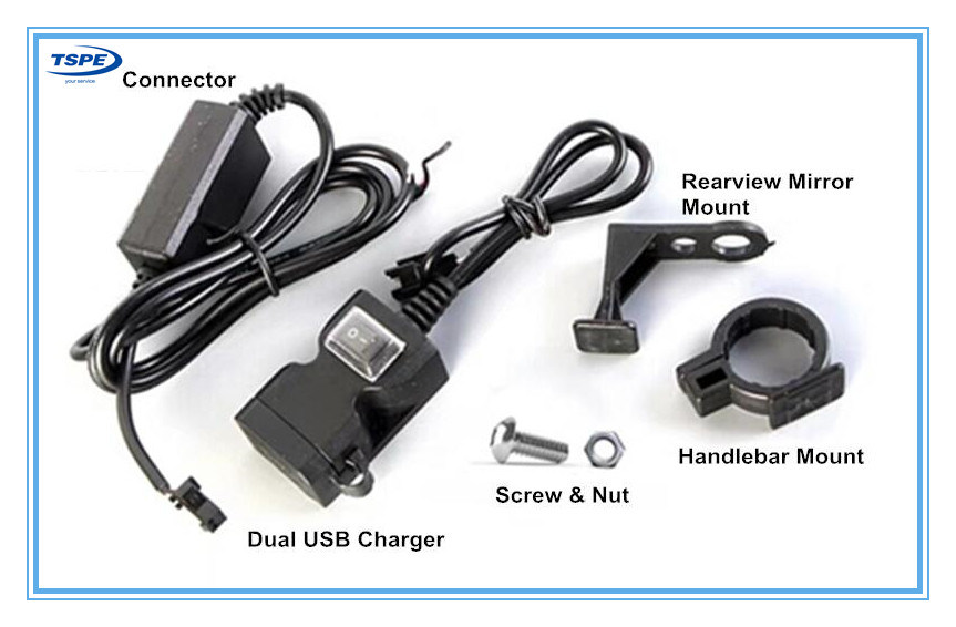 Waterproof Dual USB Motorcycle Charger Socket for 12V Motorcycle ATV