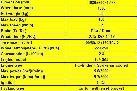 Gasoline Scooter Motorbike Motorcycle for Yb150t