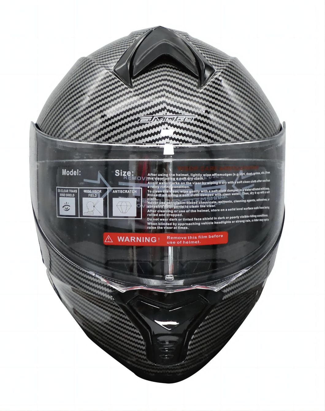 Modular Flip up Motorcycle Helmet Model Np-900 Carbon Decal