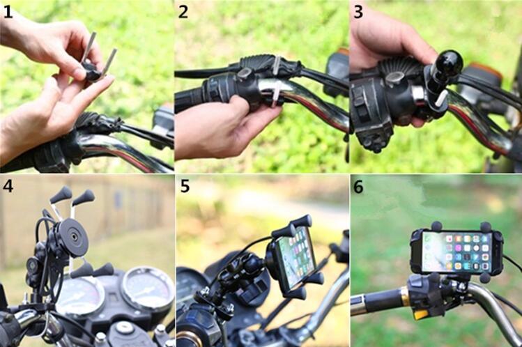 Waterproof Cell Phone Motorcycle Holder Charger for 12V-30V Motorcycle