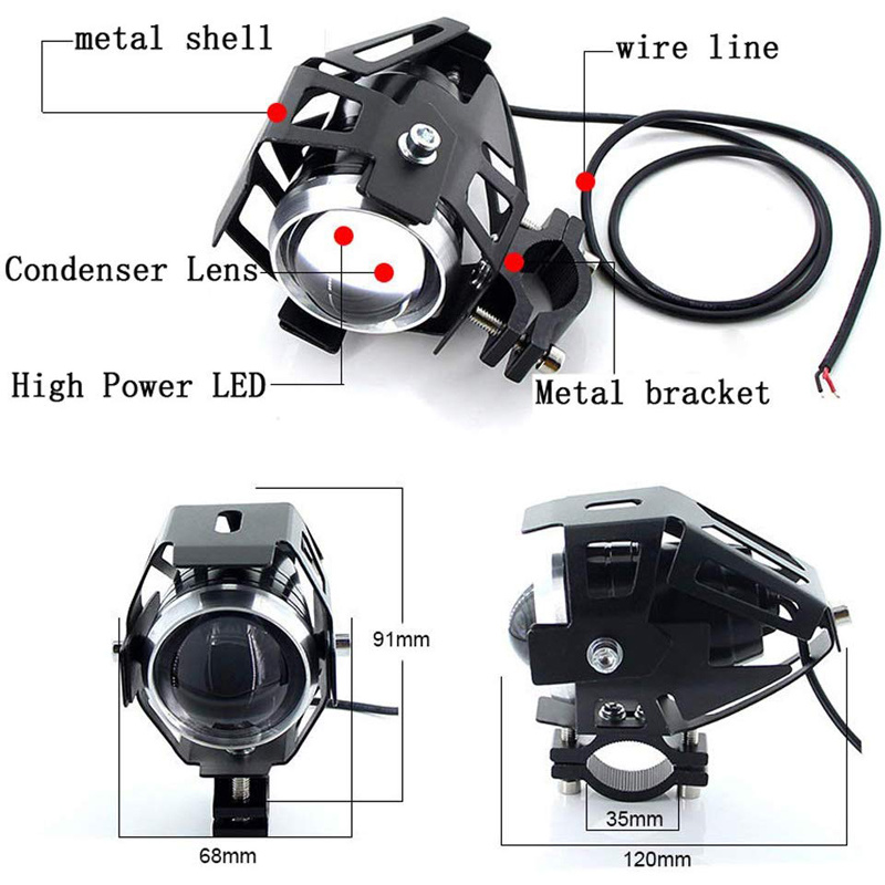 Motorcycle Accessories 12V LED Work Light U5 CREE Lamp Light