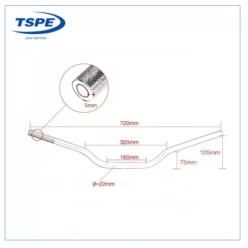 Aluminum Handlebar CNC Motorcycle Parts 70/80cm 15/22mm