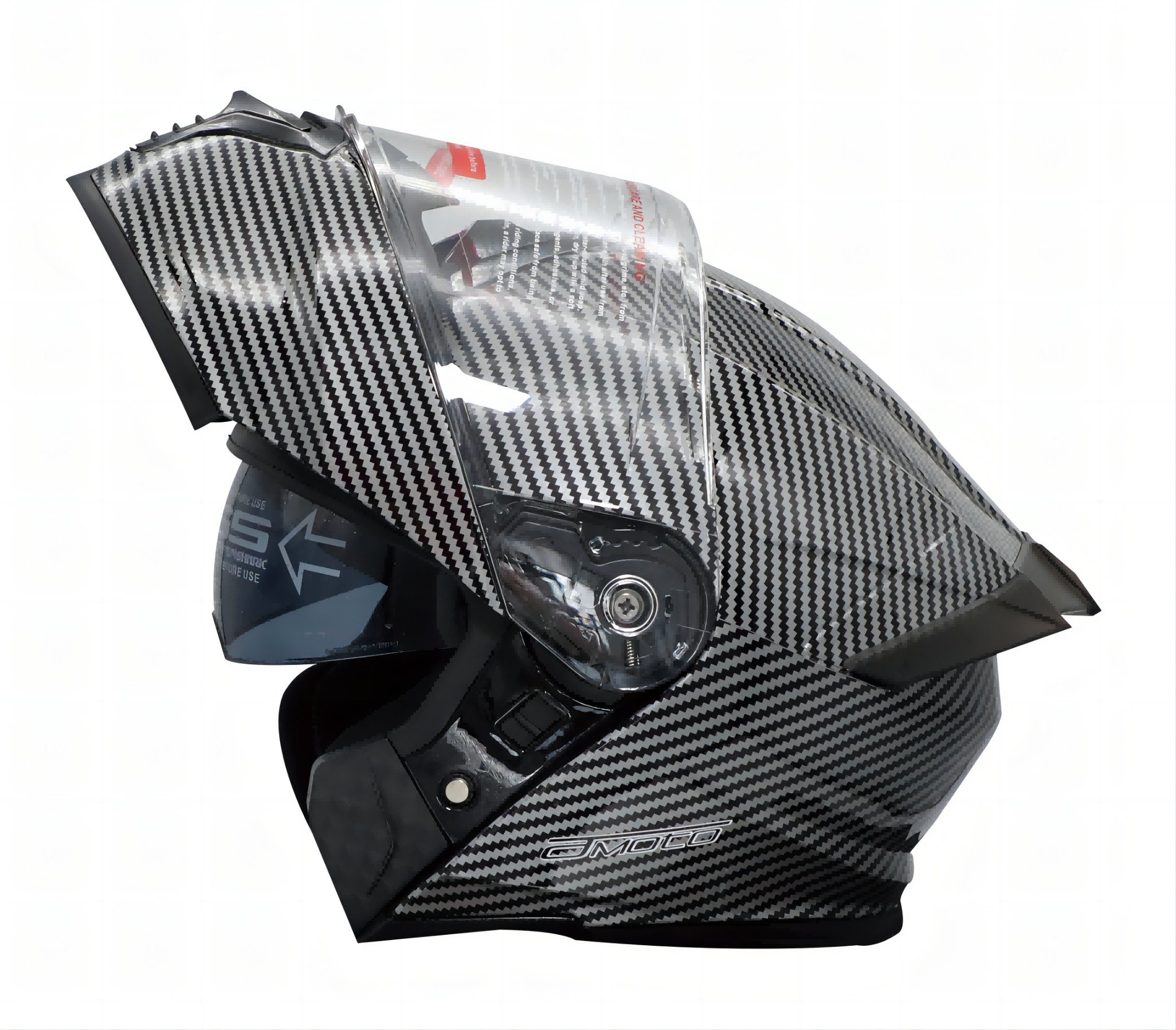 Modular Flip up Motorcycle Helmet Model Np-900 Carbon Decal